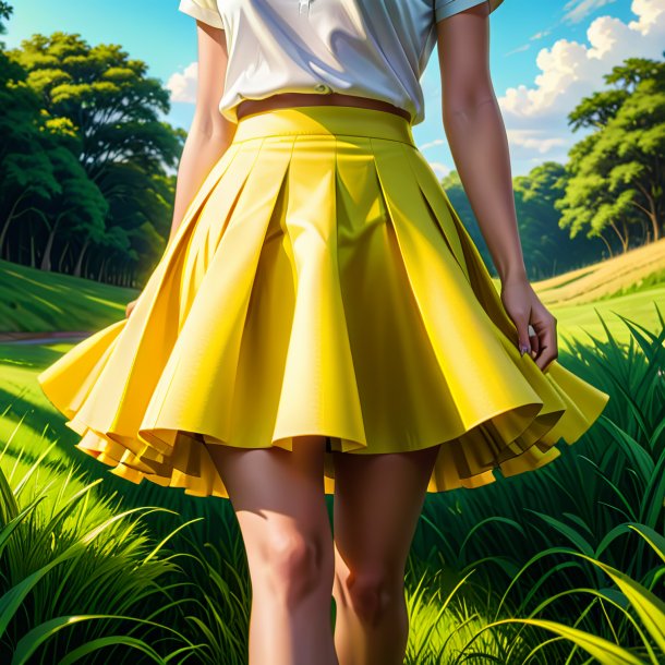 Illustration of a yellow skirt from grass