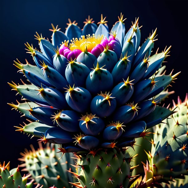 Figure of a navy blue prickly pear