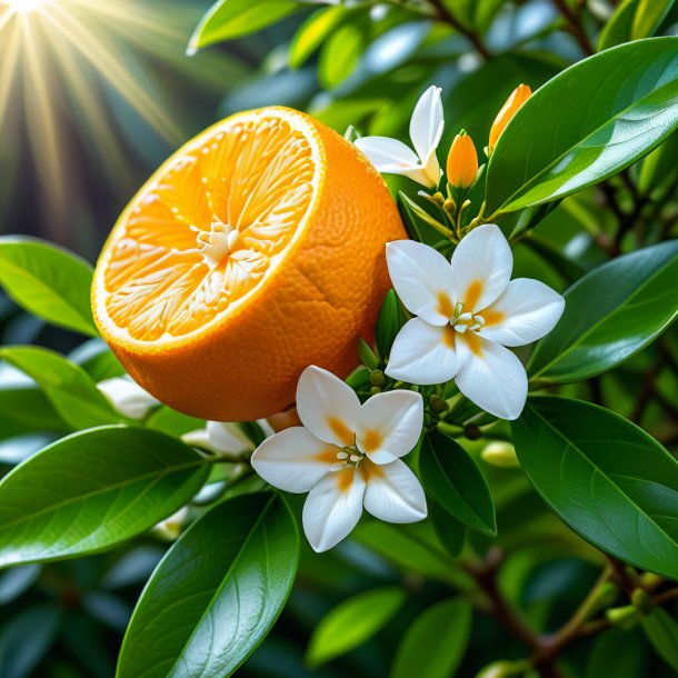 Image d'une jessamine orange, blanc commun