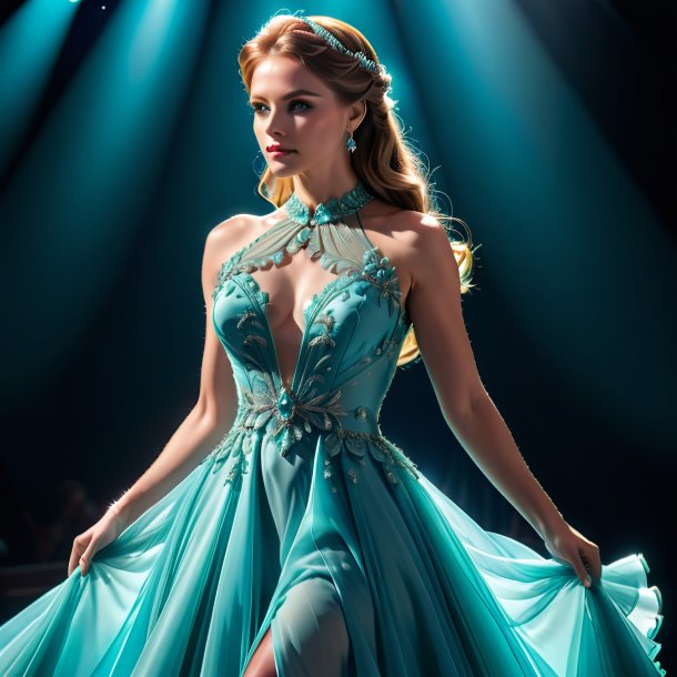 De um vestido de aquamarine de argila