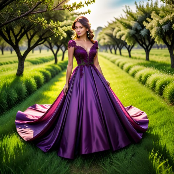 Photography of a plum dress from grass