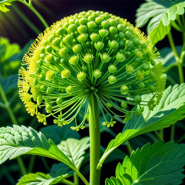 Drawing of a pea green angelica