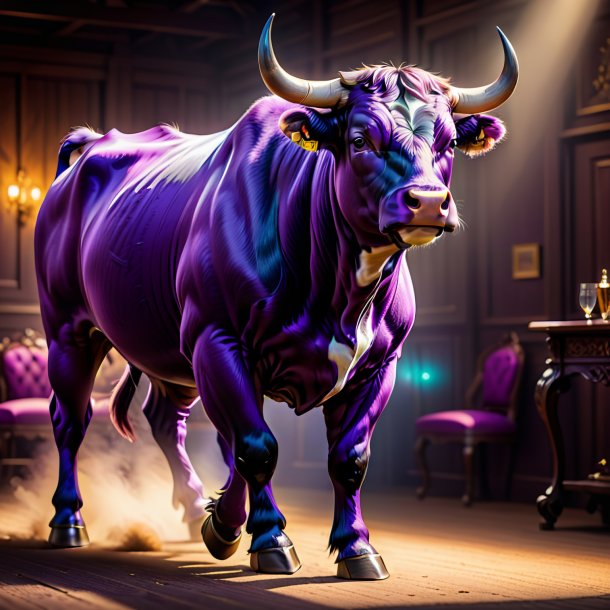 Pic of a bull in a purple jeans