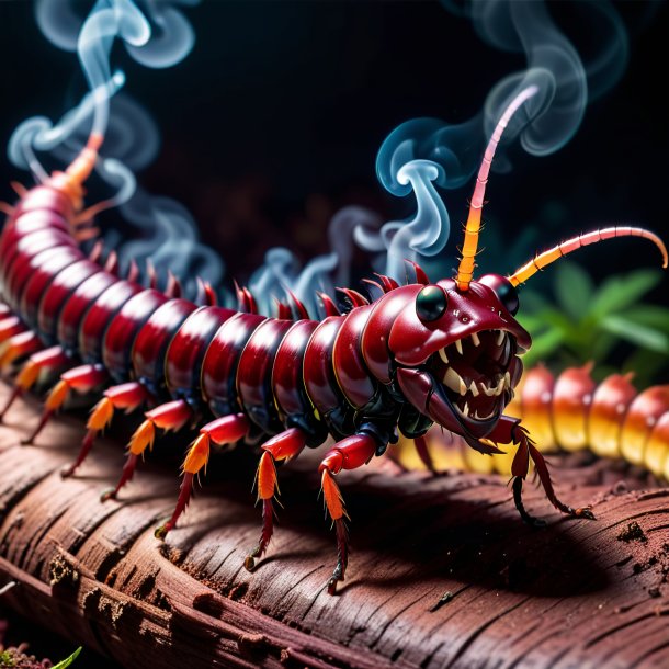 Pic of a maroon smoking centipede