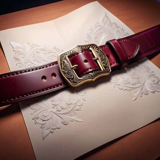 Drawing of a maroon belt from gypsum