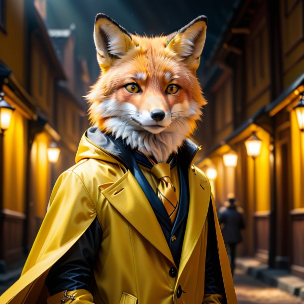 Pic d'un renard dans un manteau jaune