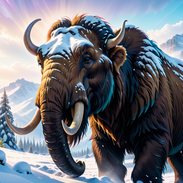 Pic of a crying of a mammoth in the snow