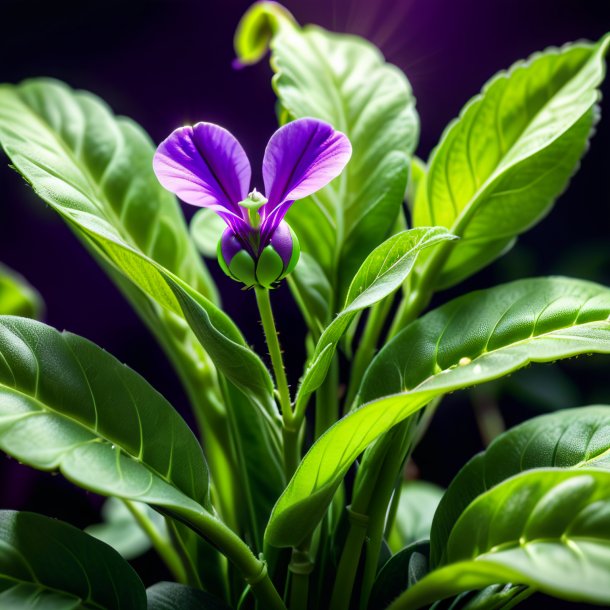 Figura de un guisante verde violeta, dulce