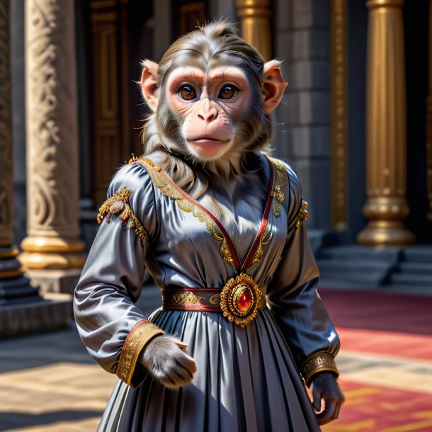 Pic of a monkey in a gray dress