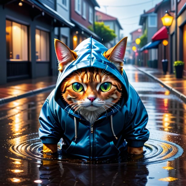 Pic of a tuna in a hoodie in the puddle