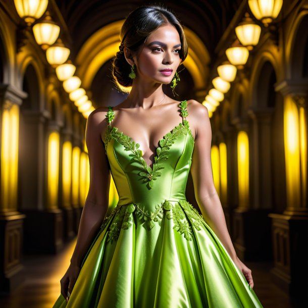 Photography of a lime dress from metal