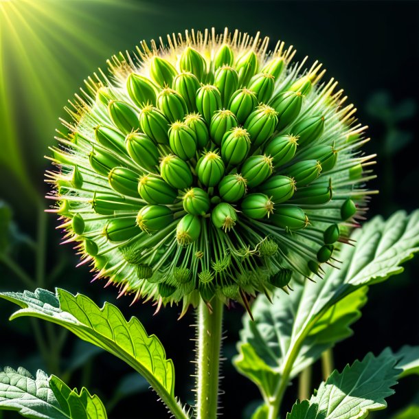 Drawing of a pea green burdock