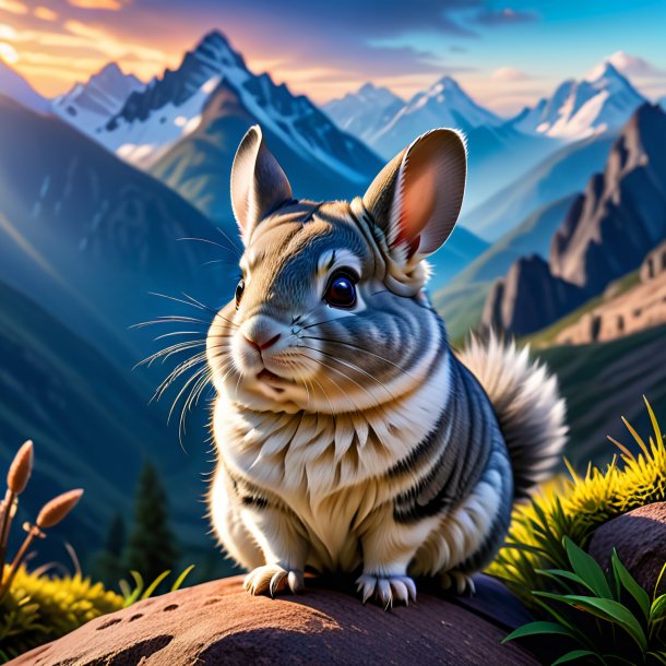 Picture of a waiting of a chinchillas in the mountains