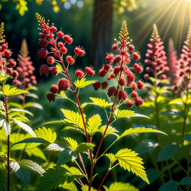 Photo of a maroon meadowsweet