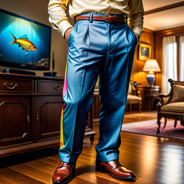 Image of a fish in a trousers in the house