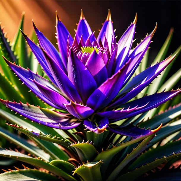 Depicting of a purple aloe