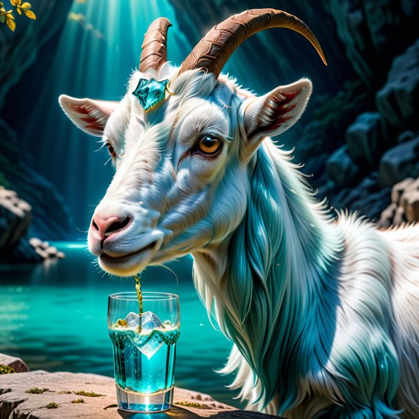 Pic of a aquamarine drinking goat