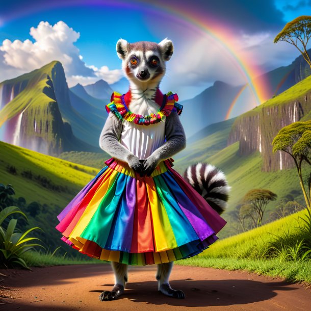 Pic of a lemur in a skirt on the rainbow