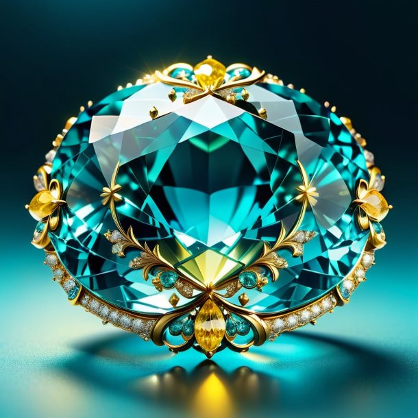 Clipart d'un sultan doux aquamarine, jaune