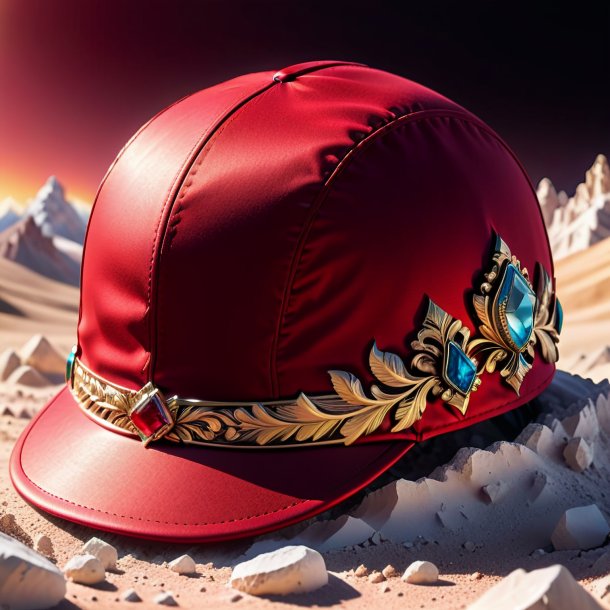 Clipart of a crimson cap from gypsum