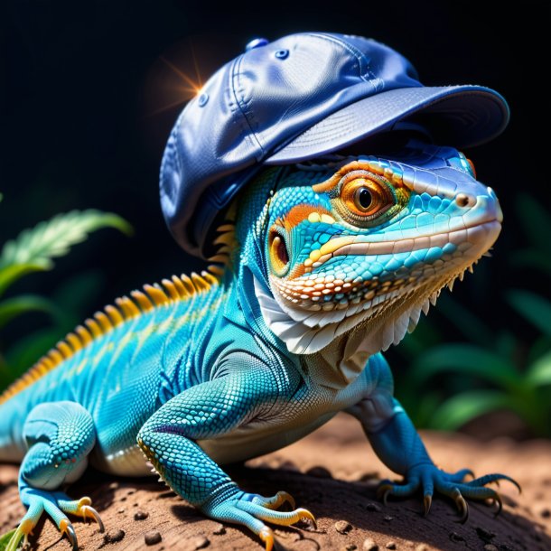 Image d'un lézard dans une casquette bleue