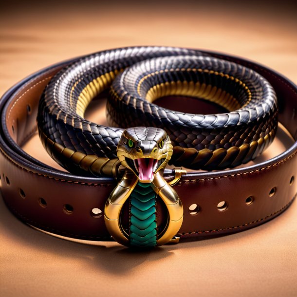 Image d'un cobra dans une ceinture brune