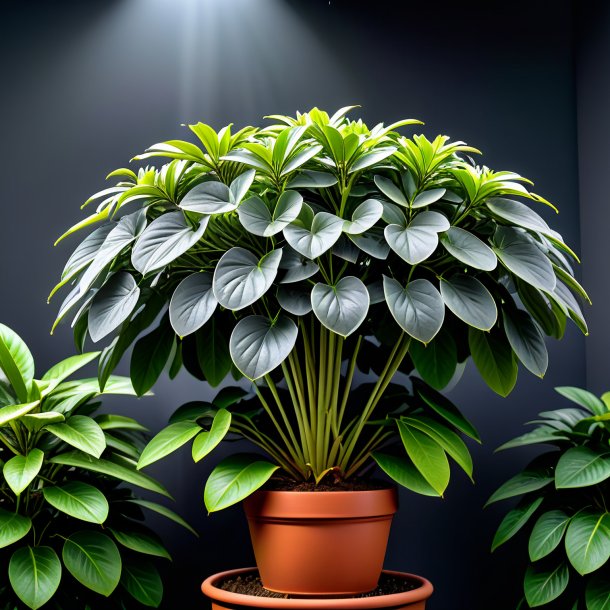 Photography of a gray umbrella plant