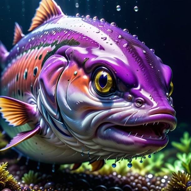 Image of a purple crying salmon