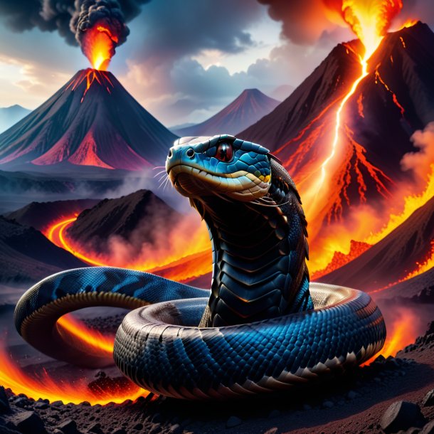 Photo of a dancing of a cobra in the volcano