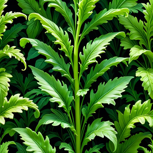 Portrayal of a pea green acanthus