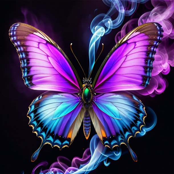 Image of a purple smoking butterfly