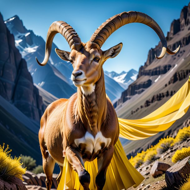 Image of a ibex in a yellow skirt