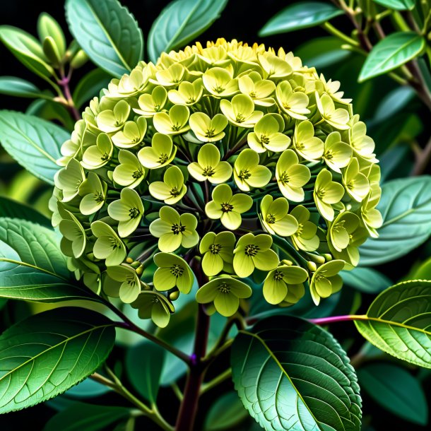 Dibujo de una hortensia de la aceituna