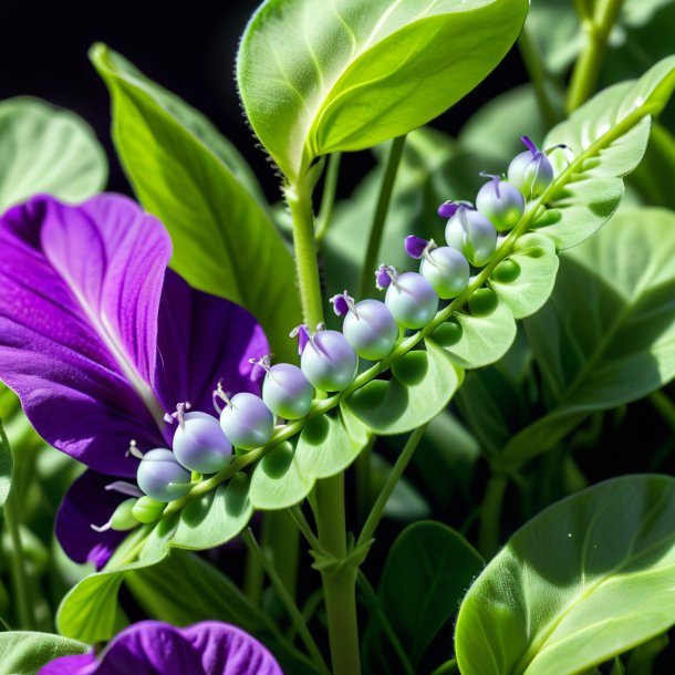 Figura de uma ervilha verde violeta, branco