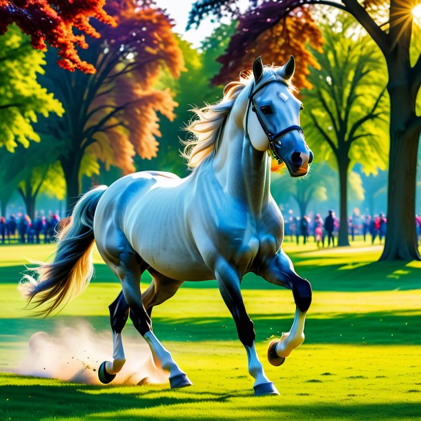 Image of a playing of a horse in the park