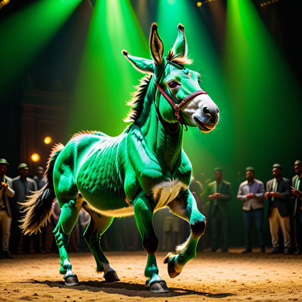 Image of a green dancing donkey