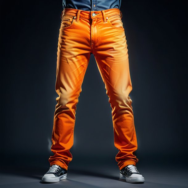 Illustration of a orange jeans from stone