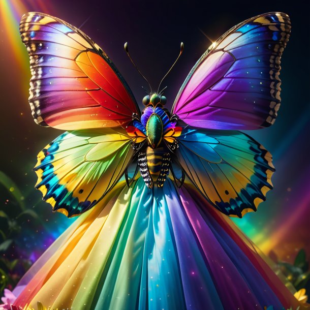 Pic of a butterfly in a dress on the rainbow