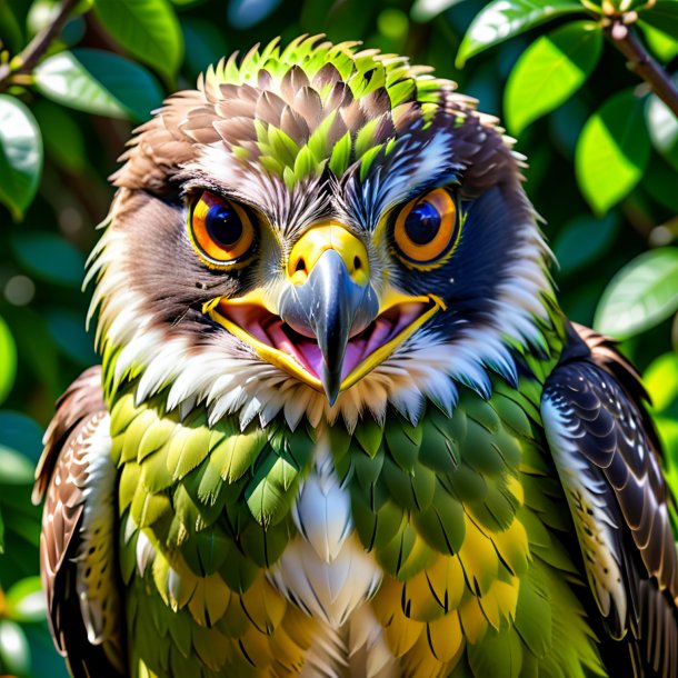 Pic of a lime smiling hawk