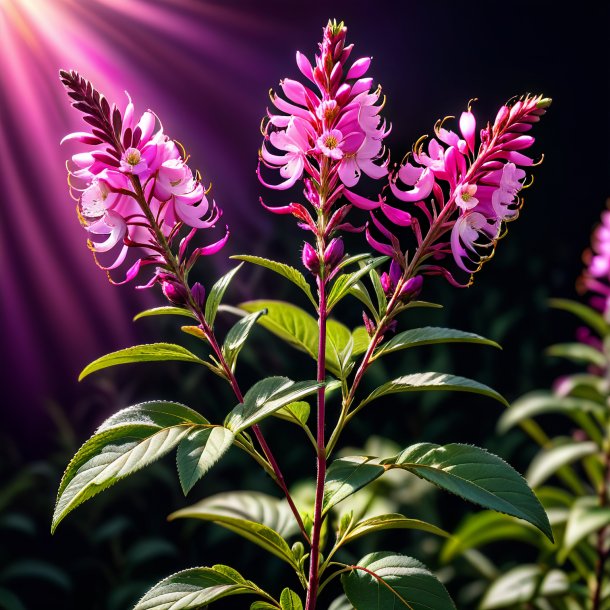 Depicting of a plum rosebay willowherb