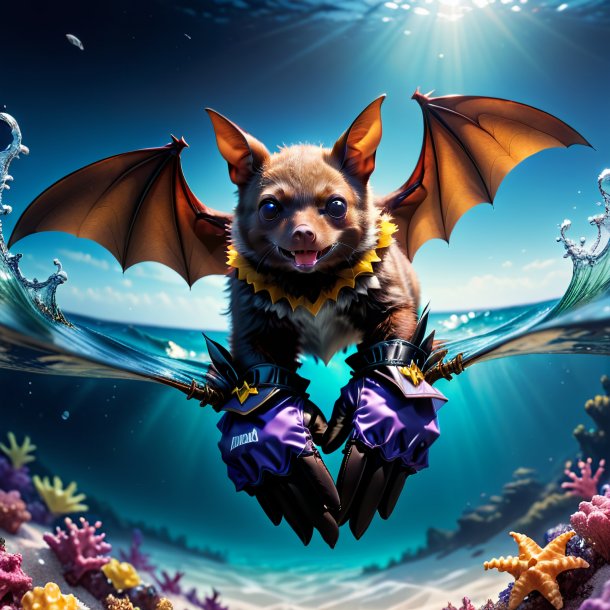 Picture of a bat in a gloves in the sea