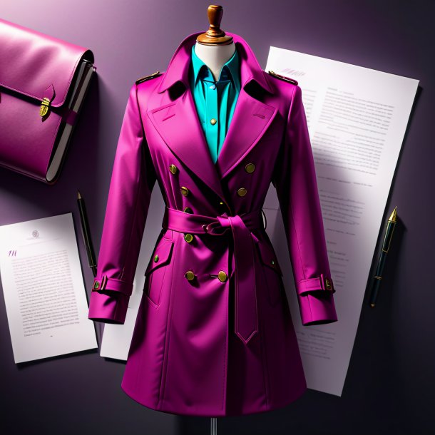 Sketch of a magenta coat from paper