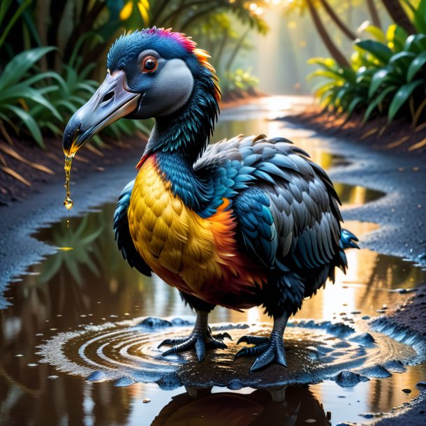 Pic of a drinking of a dodo in the puddle