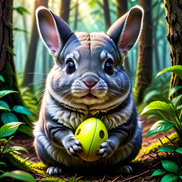 Picture of a playing of a chinchillas in the forest