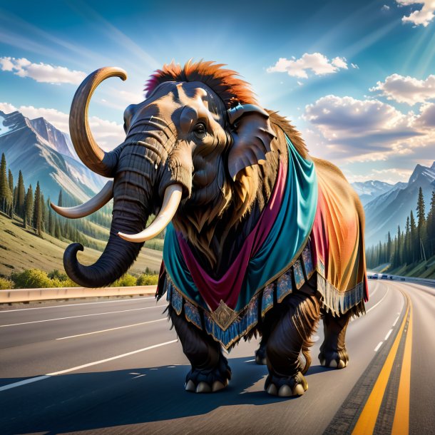 Pic of a mammoth in a skirt on the highway