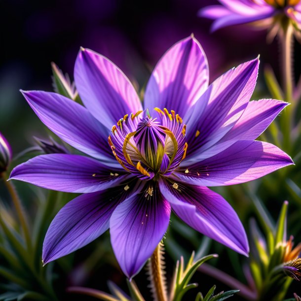 Image d'une fleur de pasque pourpre