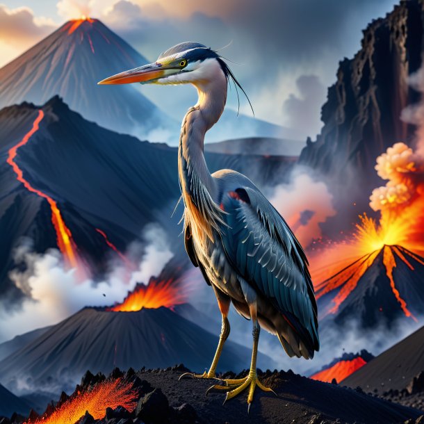 Pic of a angry of a heron in the volcano