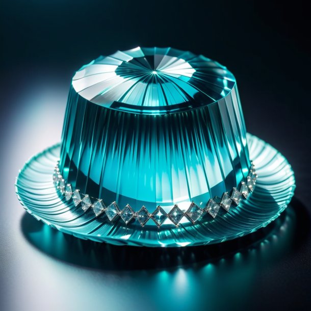 Photo of a aquamarine hat from polyethylene