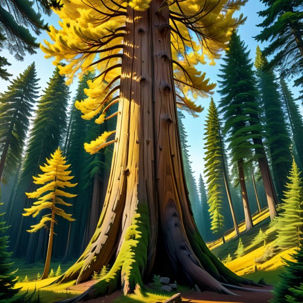 Portrayal of a yellow cedar