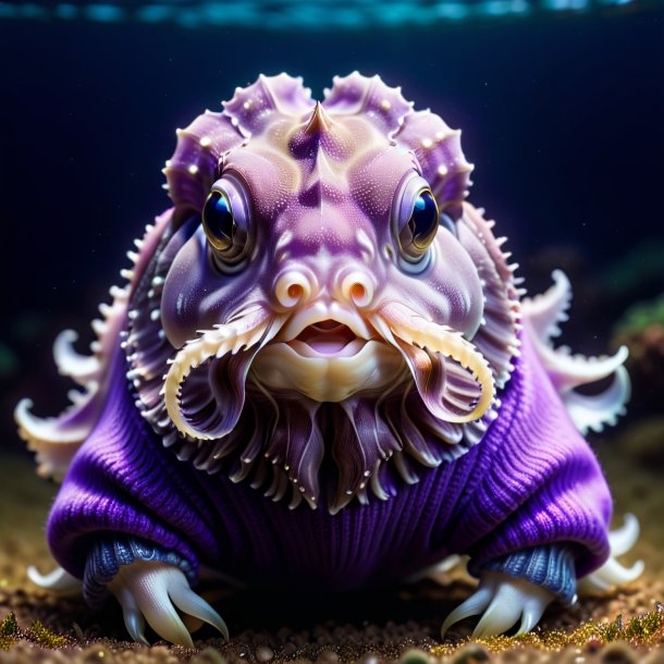 Pic of a cuttlefish in a purple sweater